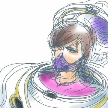 土偶スーツ メットを外す