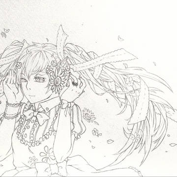 塗り絵ミクさん