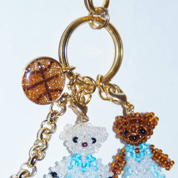 【SCC】青黒＆キセキベア　ビーズキーホルダー＆ストラップ