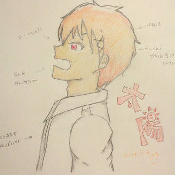 りんごが擬人化　太陽