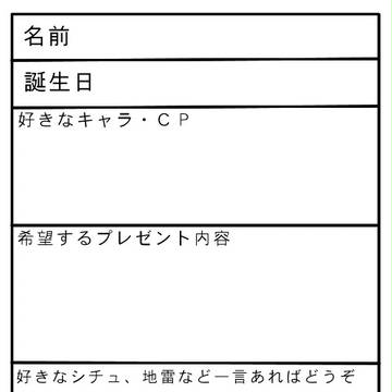 誕生日過ぎた方・近い方