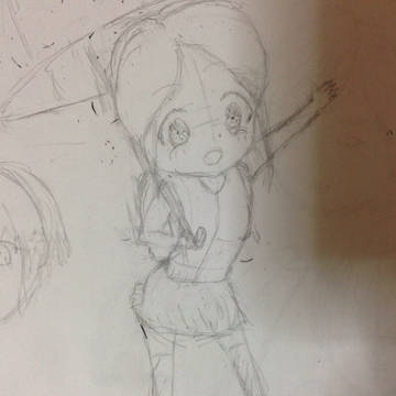 傘さす少女