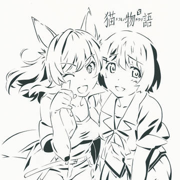 ［切り絵］　猫物語　ブラック羽川　羽川翼