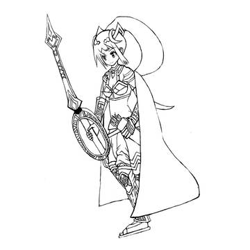 聖弓の狩猟神アルテミス（線画）