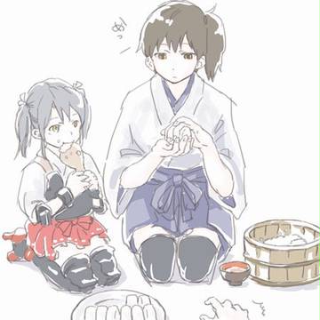 ちび瑞鶴と育児加賀さん