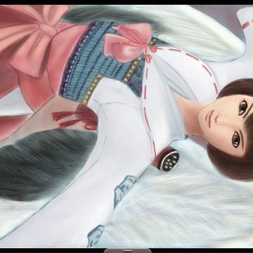 鶴姫　羽根つき