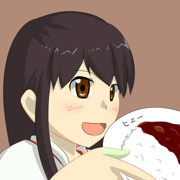 比叡カレーを食べる赤城さん