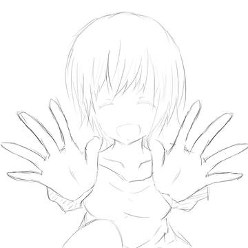 だっこ線画