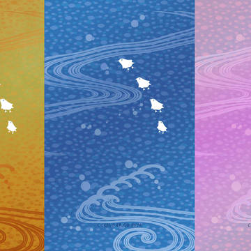 iPhone5/s カバーデザイン【 浪に人鳥 】シリーズ
