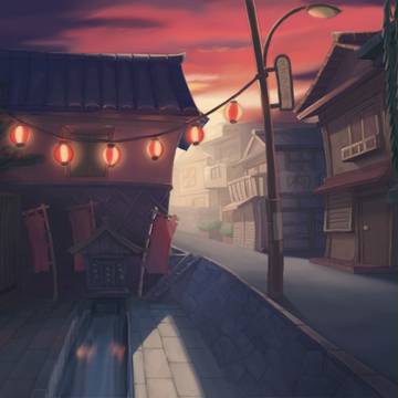 夕方の街並み