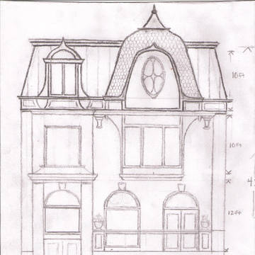 Second Empire Town House Sketch
