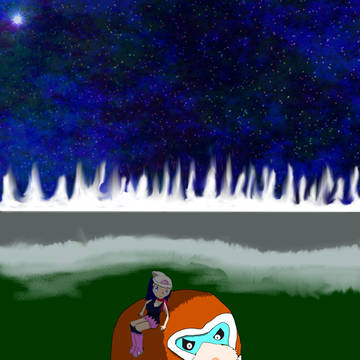 マンムーとヒカリと夜空