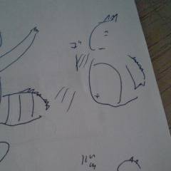自分でもよくわからない、あらいぐまくんの落書き