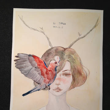Lady and bird