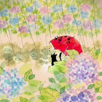 雨と黒猫