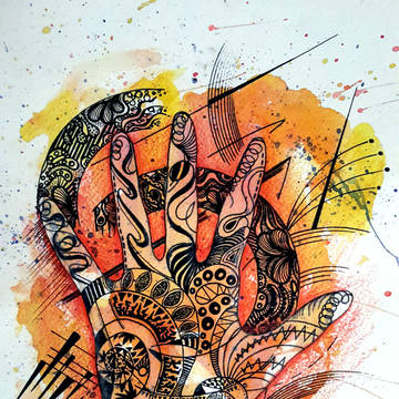 watercolor hand
