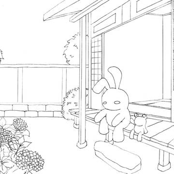 【塗り絵】「ま、元気出せよウサギ」「カエルぅ…」