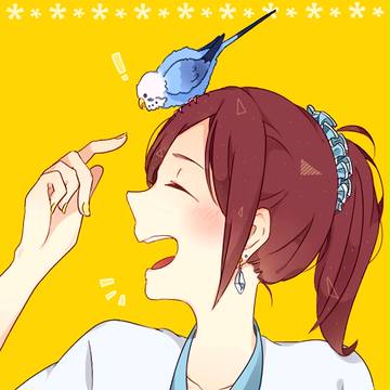 インコさんと女の子。