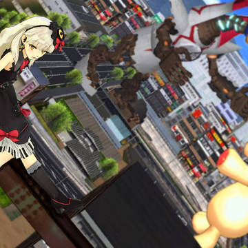 [MMD] MAYUうさ vs 太陽の塔ロボ