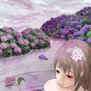 紫陽花の池