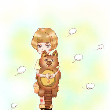 ポン太を抱っこ