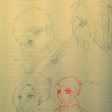 半年後に描いたアニとエレン