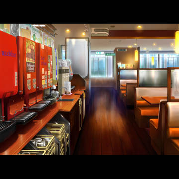 背景習作「例のファミレス」