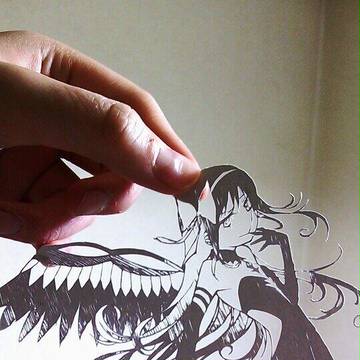 切り絵で悪魔ほむら