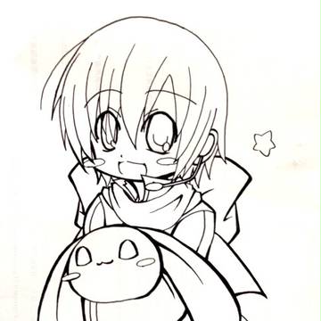 [ぬりえ用]ウサギと兄さん