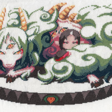 神獣白澤モフりフィギア【クロスステッチ刺繍】