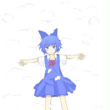 雪の上にチルノ
