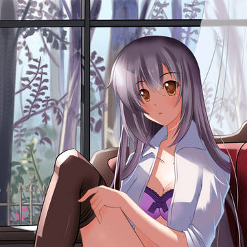 靴下を履く少女