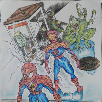 スパイダーマンとヴェノムの対峙