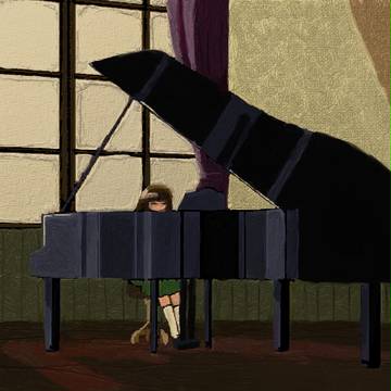 ピアノを弾くの少女
