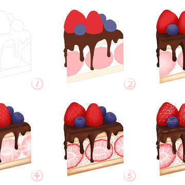 苺ケーキの描き方?
