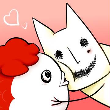猫好好と金魚草。