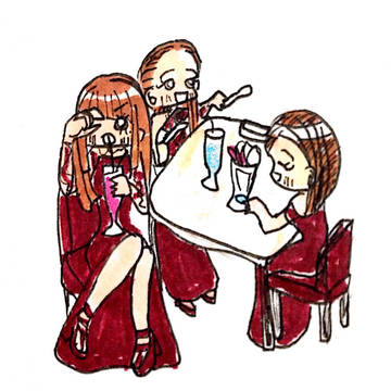 Kalafinaカフェに来たKalafinaの様子
