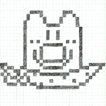 方眼紙でドット絵ふわりぃ