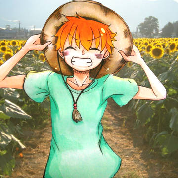 麦わら帽子日向