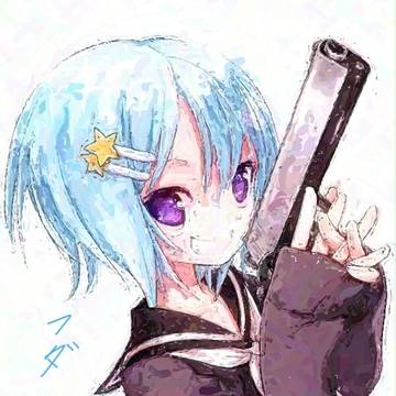 【油絵風】拳銃少女模写【フダ】