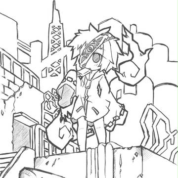友人のオリジナルキャラ+背景