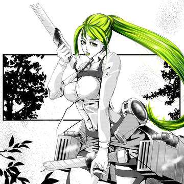 The Girl Fluorescent Hair