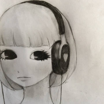 ヘッドホン女子。
