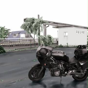駅舎と鉄馬