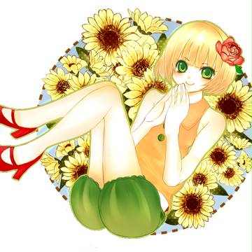 ひまわりと女の子