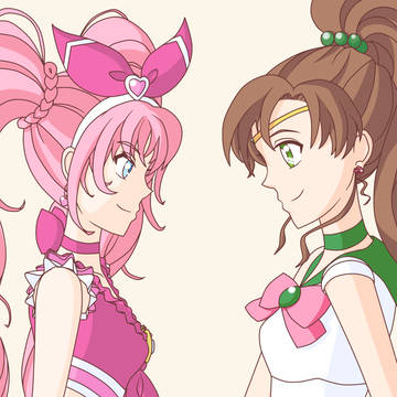 Cure Melody and Sailor Jupiter