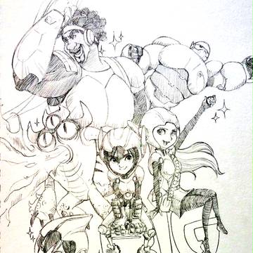 ベイマックス　ビッグヒーロー6　鉛筆描き
