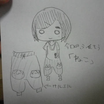 今日の服装と昨日の創作ポスター
