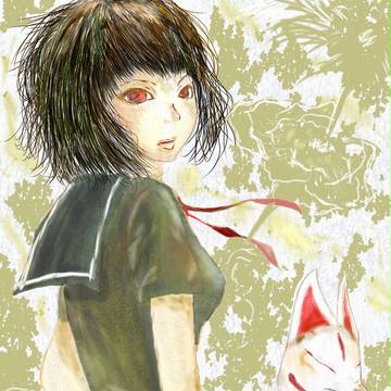 お面と少女