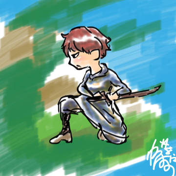 刀を構える少女